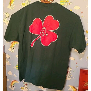 Vintage 2005 Boston Red Sox Clover St Patrick's Day Green Shirt Adult Size 2XL